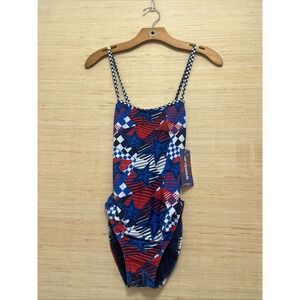 NWT Speedo Overdrive‎ True Cobalt Cross Back One Piece Swimsuit Women's Size 34